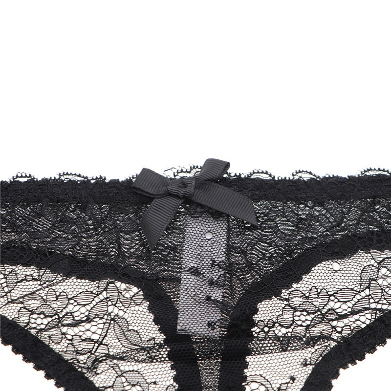 Floral lace low-rise thongs breathable underwear panties