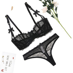 Floral lace low-rise thongs breathable underwear panties