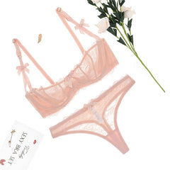 Floral lace low-rise thongs breathable underwear panties