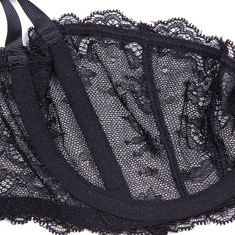 Floral lace low-rise thongs breathable underwear panties