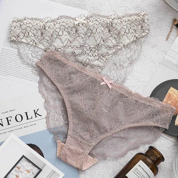 Flower Lace Ultra-thin Bralette bra brief sets Soft Intimate Lingerie