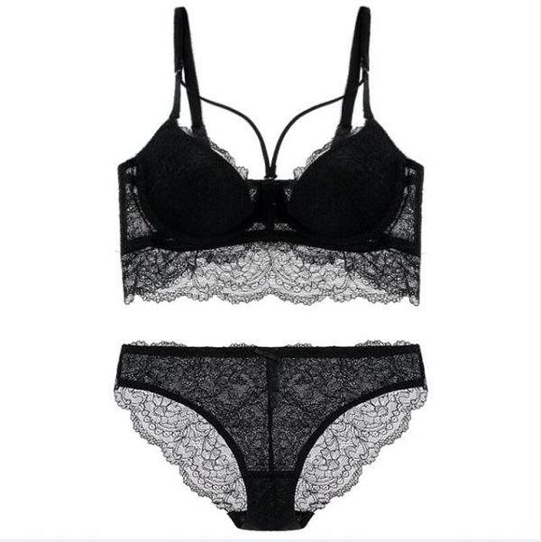 Flower Lace Ultra-thin Bralette bra brief sets Soft Intimate Lingerie
