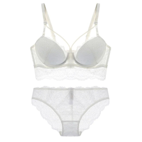 Flower Lace Ultra-thin Bralette bra brief sets Soft Intimate Lingerie