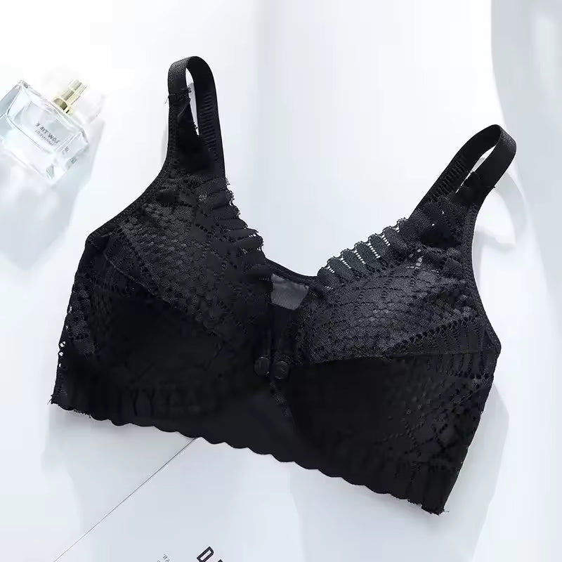 Front Button Adjustable Gathered Underwear Comfortable Breastfeeding Bra