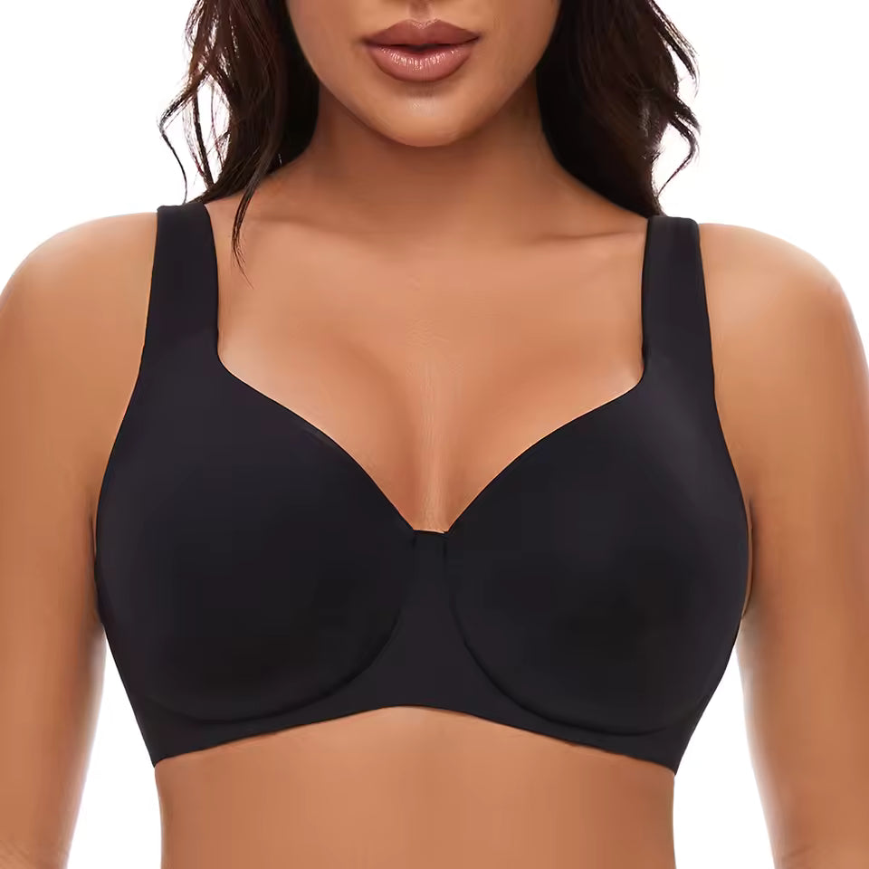 Full Coverage Seamless Unlined Unpadded Everyday Support Comfort Plus Size Underwire Bra