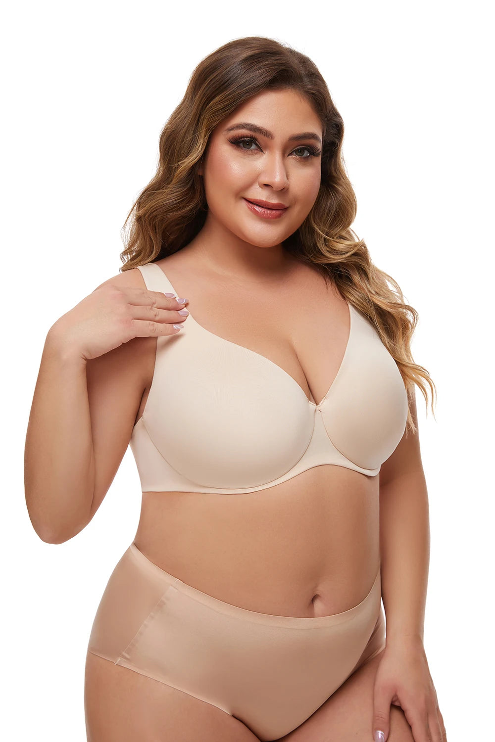 Full Coverage Seamless Unlined Unpadded Everyday Support Comfort Plus Size Underwire Bra