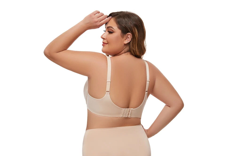 Full Coverage Seamless Unlined Unpadded Everyday Support Comfort Plus Size Underwire Bra