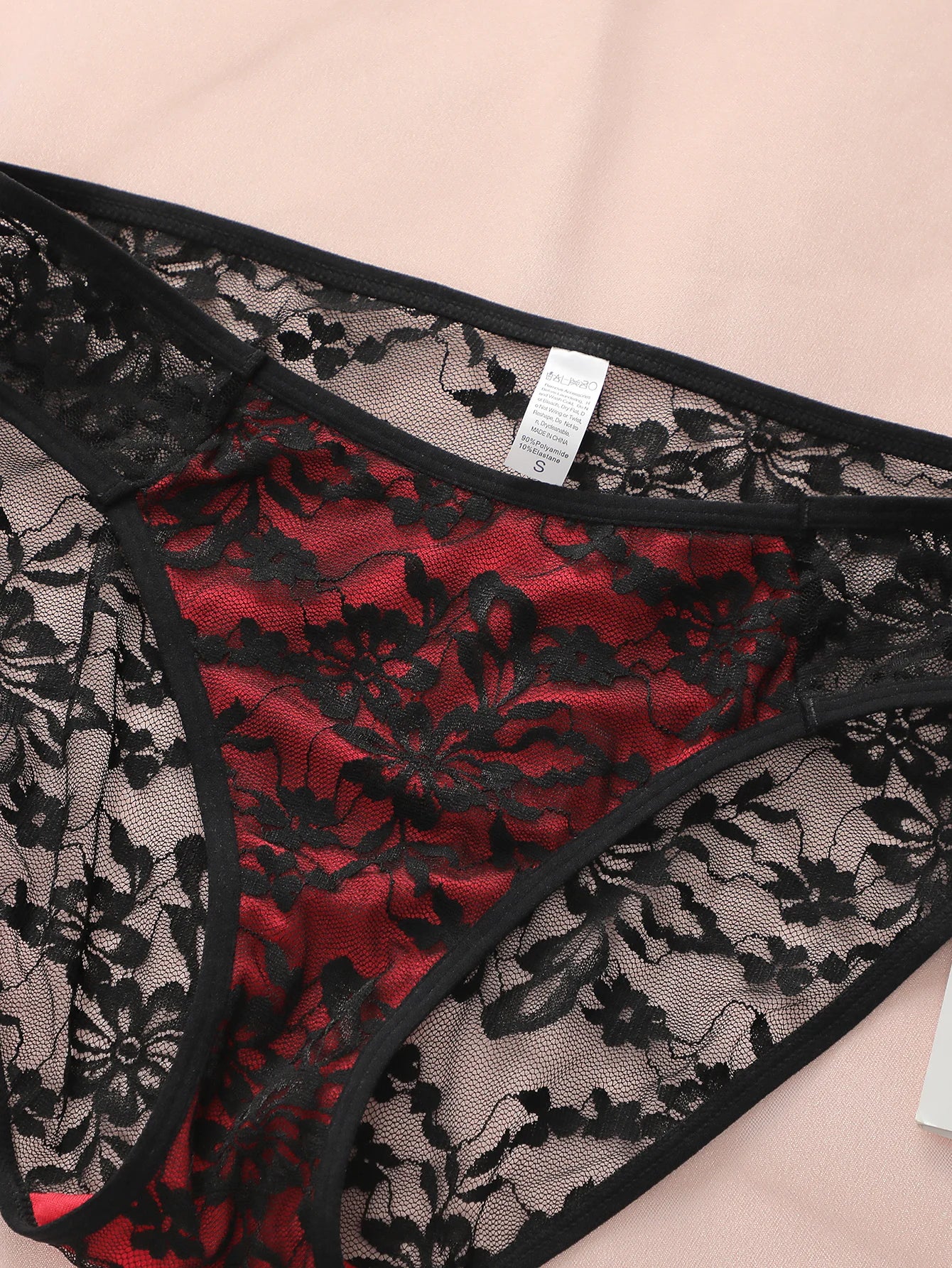 Gathering Anti Sagging Lace Flower Contrasting Design With Double Buckle Adjustable Bra