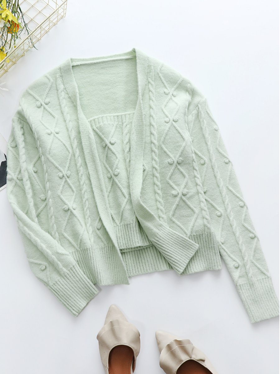 RACHAELS Knit Cardigan Set - Green