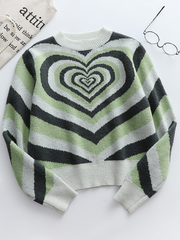 Green Heart Ring Knit Top