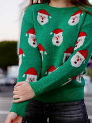 Green Santa Christmas Sweater