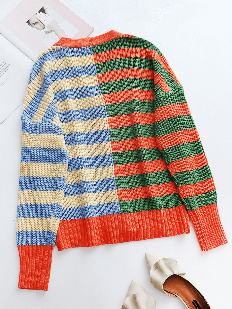 Rachael Contract Stripe Knit Cardigan