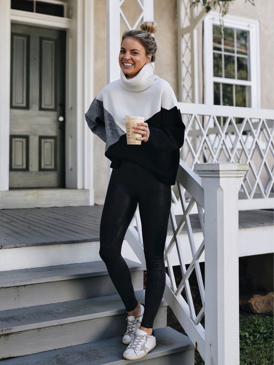 Color Block DULCIE Knit Sweater - White Grey Black