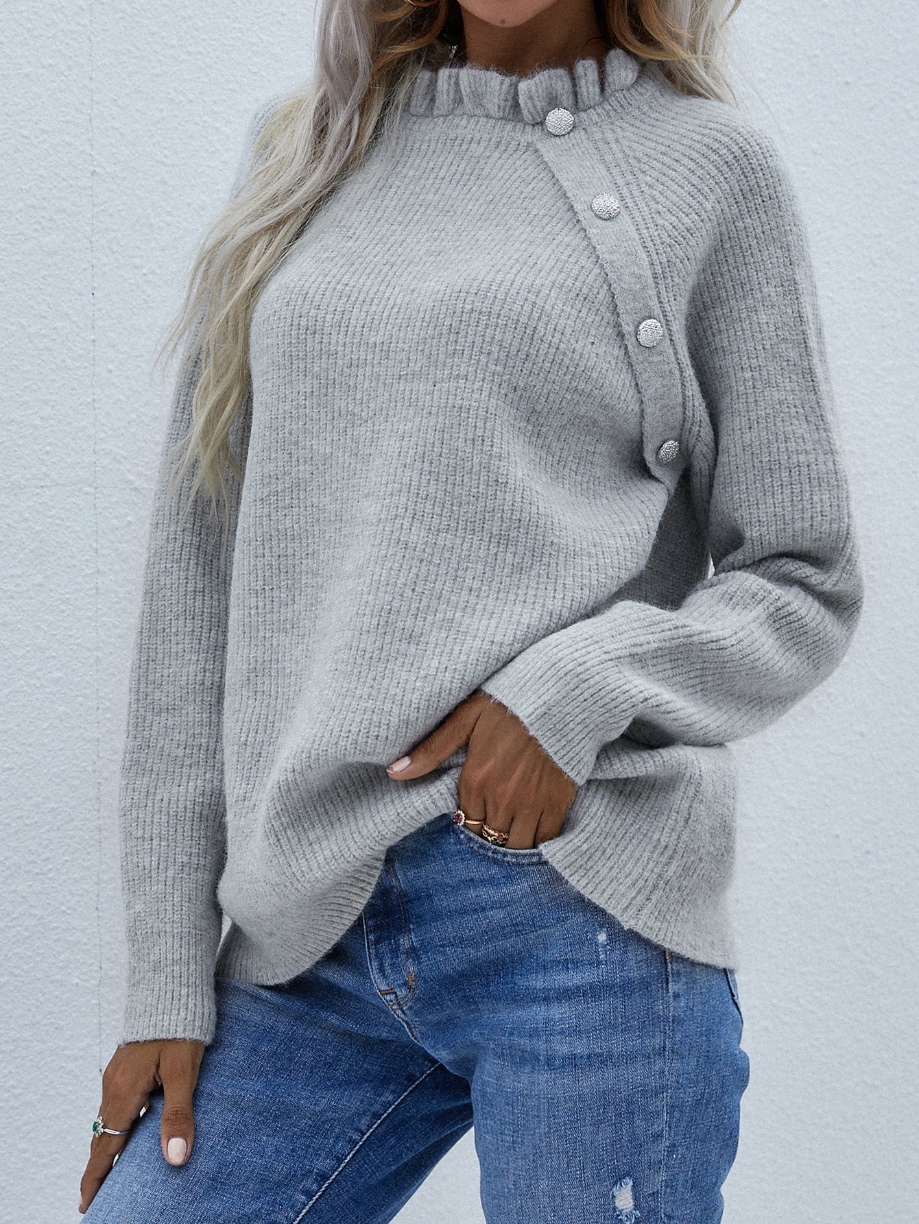 MAKEDO Grey Knit Sweater