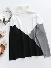Color Block DULCIE Knit Sweater - White Grey Black