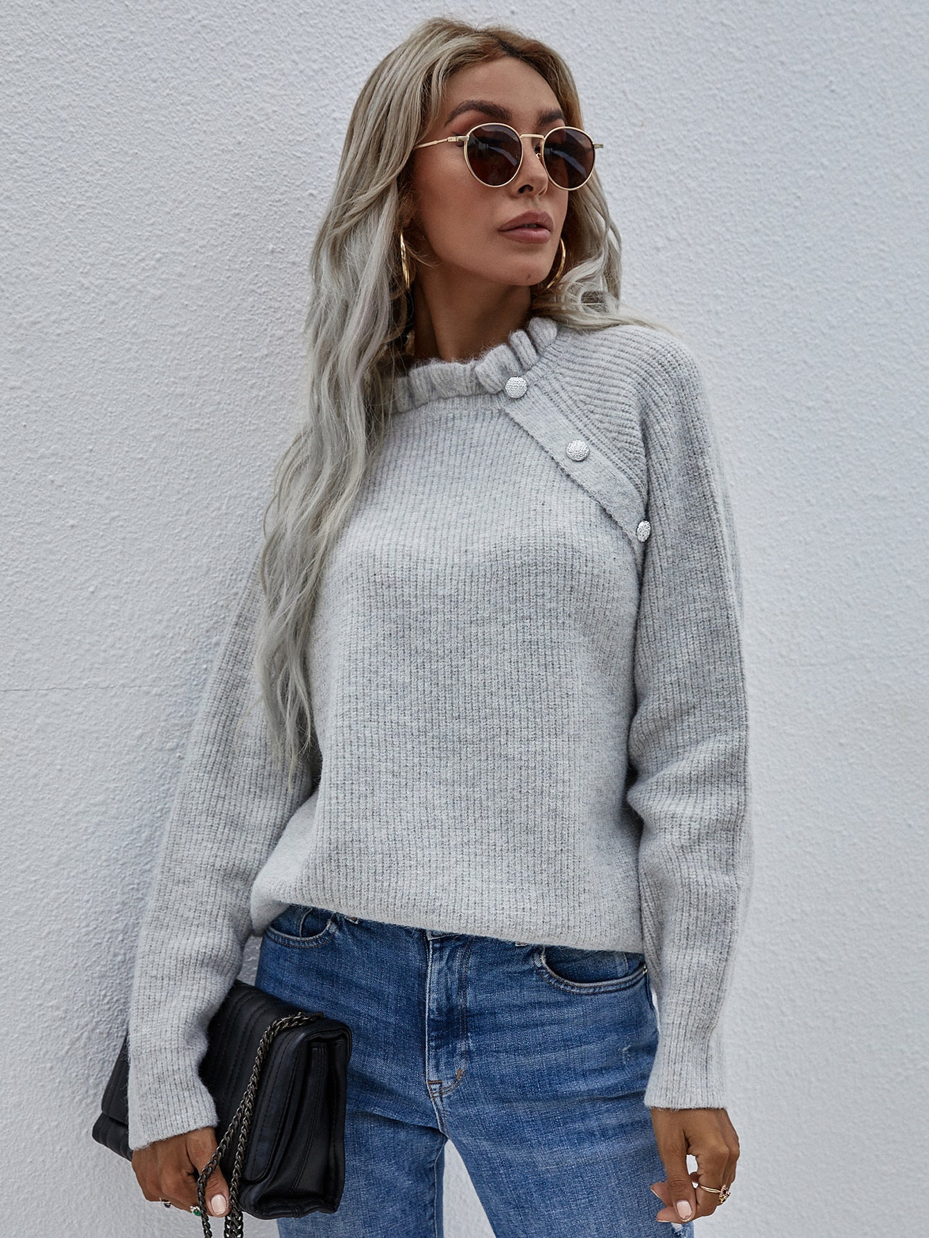 MAKEDO Grey Knit Sweater