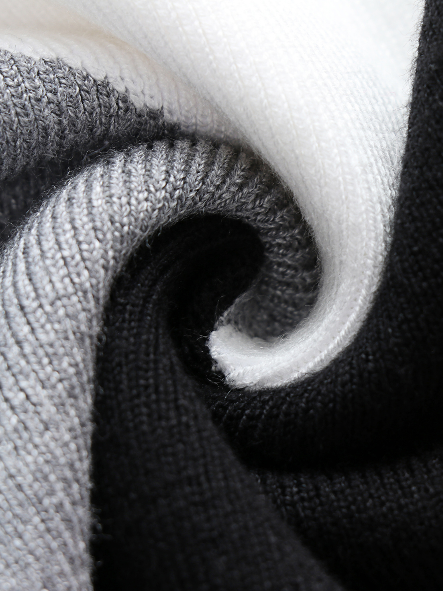 Color Block DULCIE Knit Sweater - White Grey Black