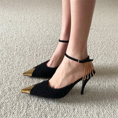 Pointed Toe Buckle Pumps Super Stiletto High Heels Party Wedding Shoes femmes chaussures