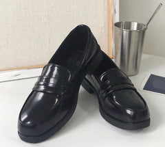 Retro Style Japanese Student Shoes Girl Lolita JK Uniform Shoes PU Leather Block Heels Loafers Shoes