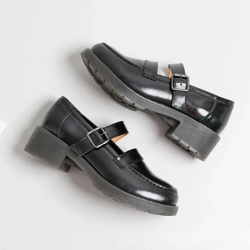Jk Uniform Shoes British Style Retro Solid Color Casual Single Shoes Mary Jane Shoes Lolita