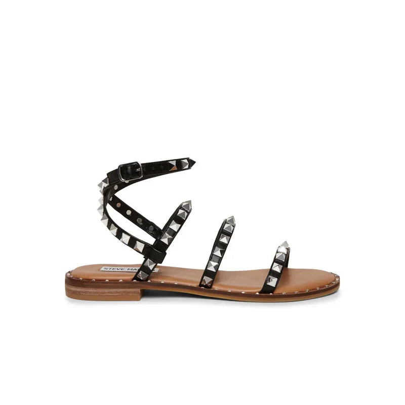 Sandals Rivet Shoes Lightweight Non-Slip Transparent Studded Sandals Flat
