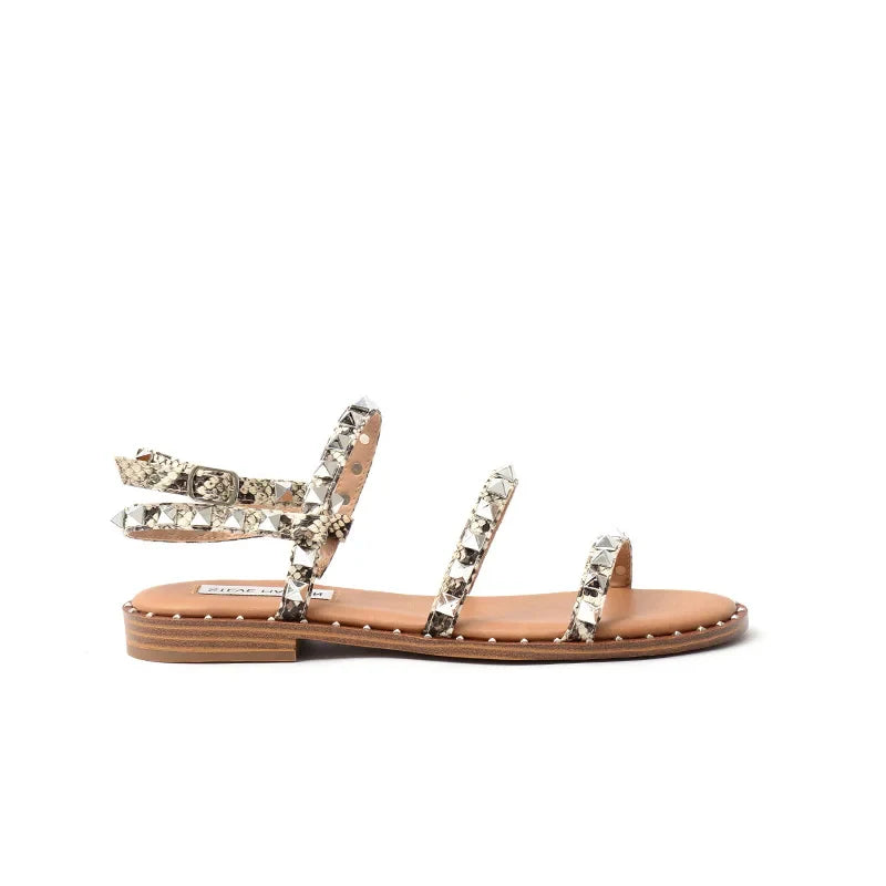 Sandals Rivet Shoes Lightweight Non-Slip Transparent Studded Sandals Flat