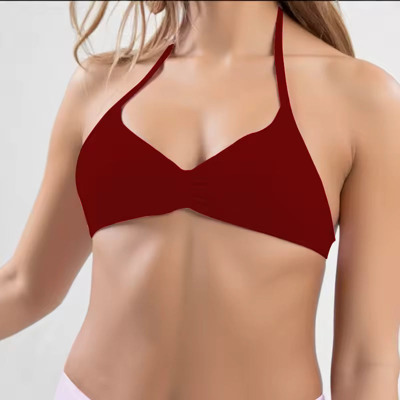 High Support Thin Strap Halter Sport Seamless Bras Scrunch Workout Yoga Tank Strappy Bra Top