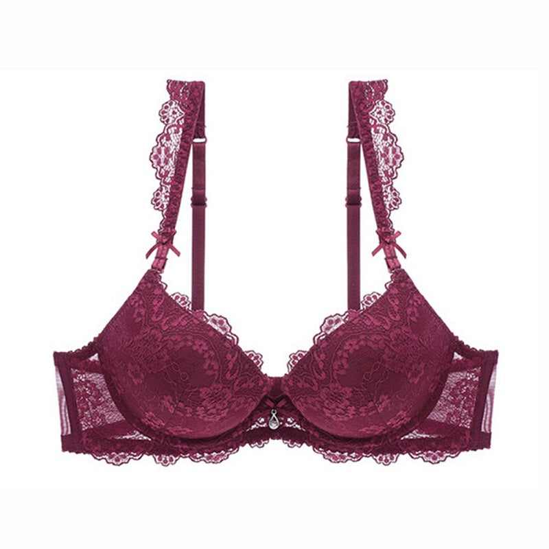 High-end Lace Adjustable Elegant Push Up Underwear Solid Intimates Bra