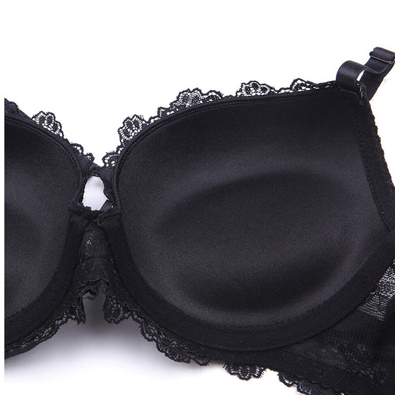 High-end Lace Adjustable Elegant Push Up Underwear Solid Intimates Bra