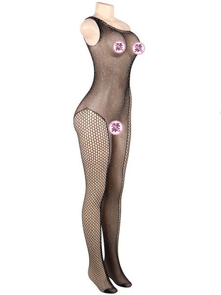 Hosiery Backless Sequins Polyester 1 Piece
