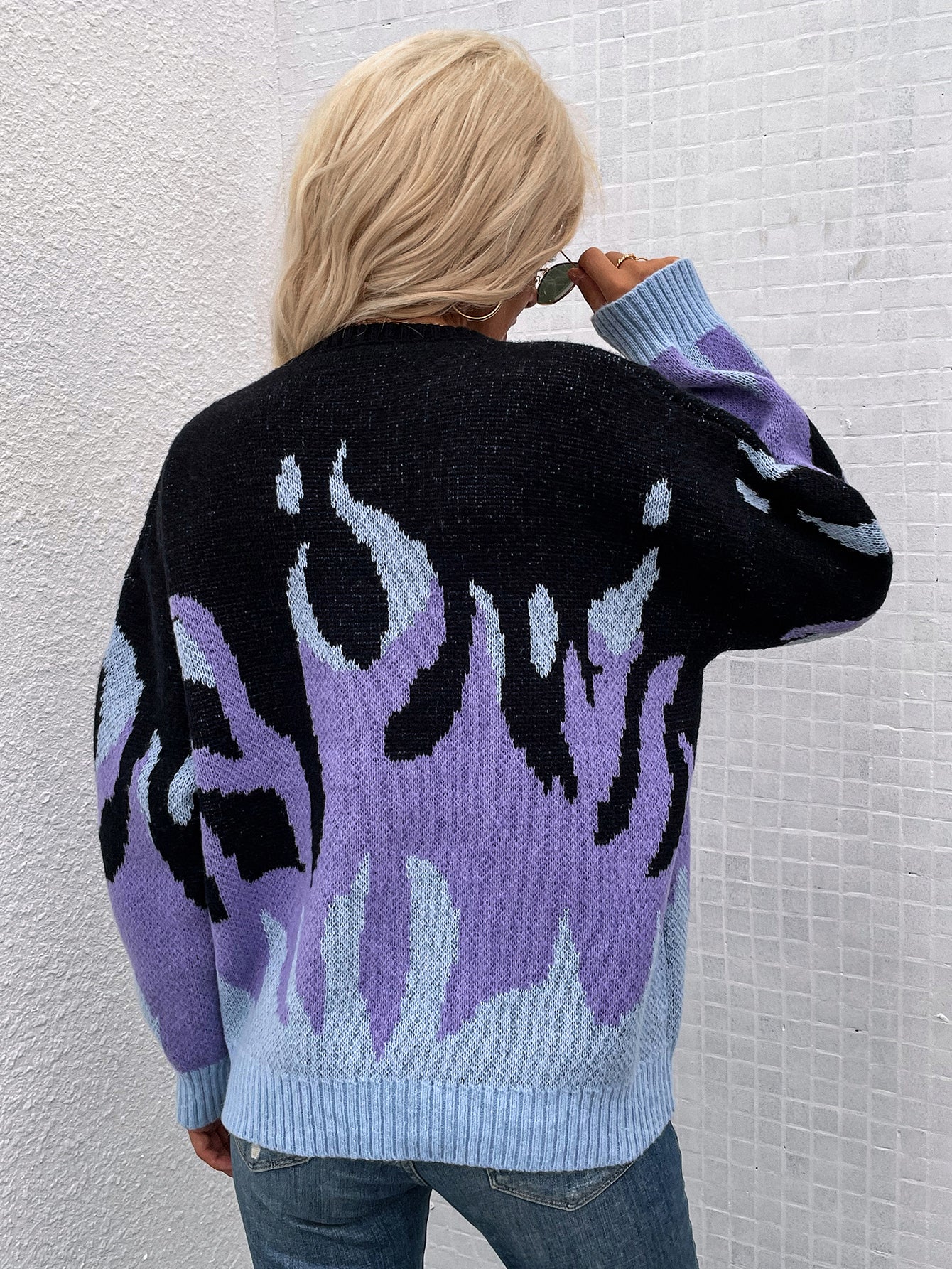 Violet Flame Black Knit Sweater
