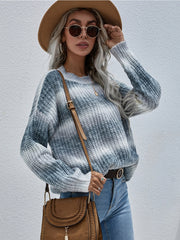 Tie-Dye Bat-Sleeve Sweater - Grey