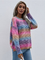 Tie-Dye Bat-Sleeve Sweater - Pink