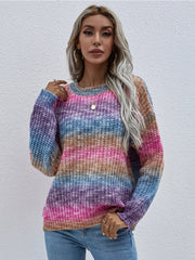 Tie-Dye Bat-Sleeve Sweater - Pink