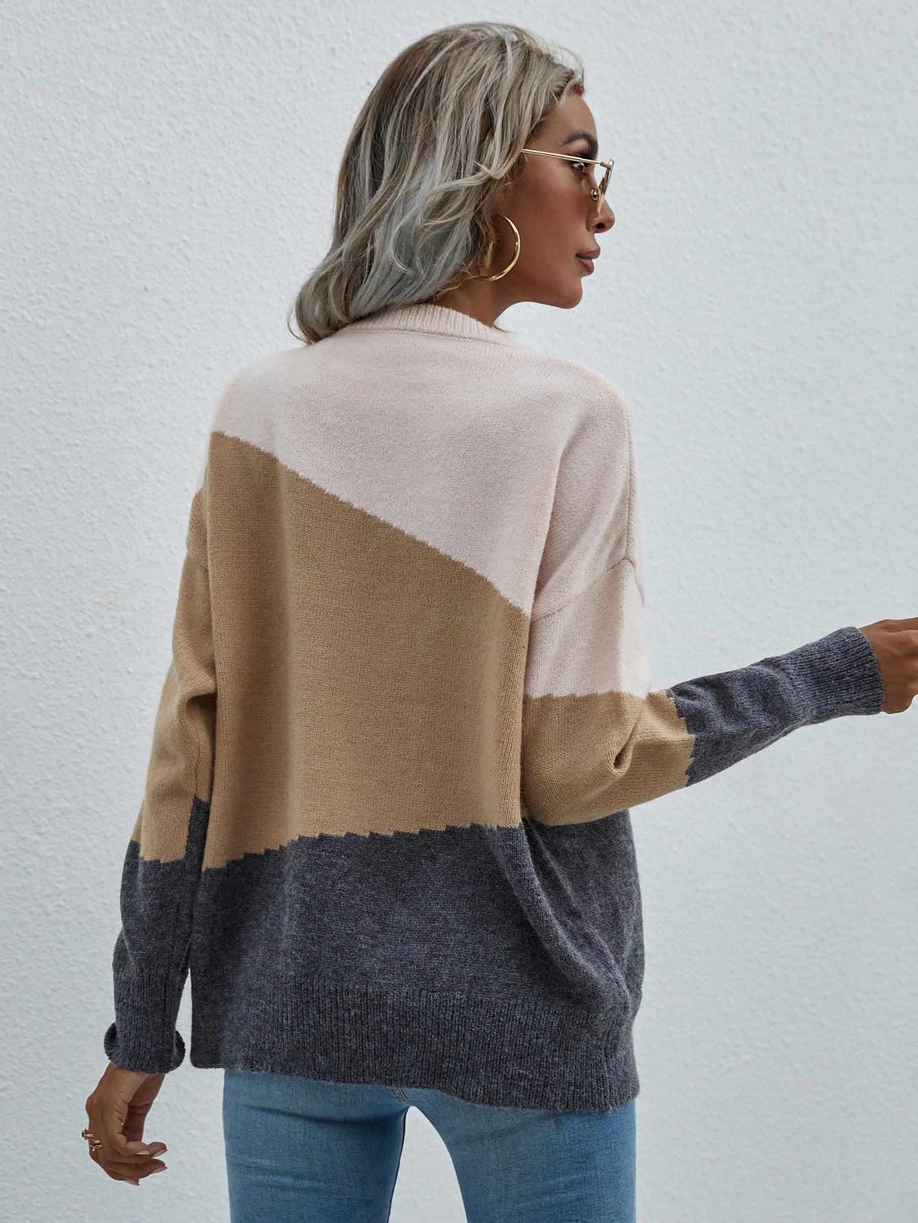 ELMA Knit Jumper - Apricot Block