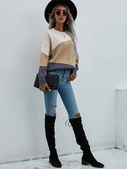 ELMA Knit Jumper - Apricot Block