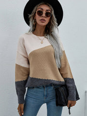 ELMA Knit Jumper - Apricot Block