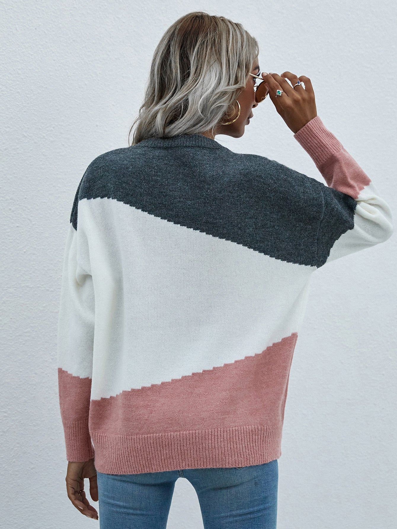 ELMA Knit Jumper - Pink Block