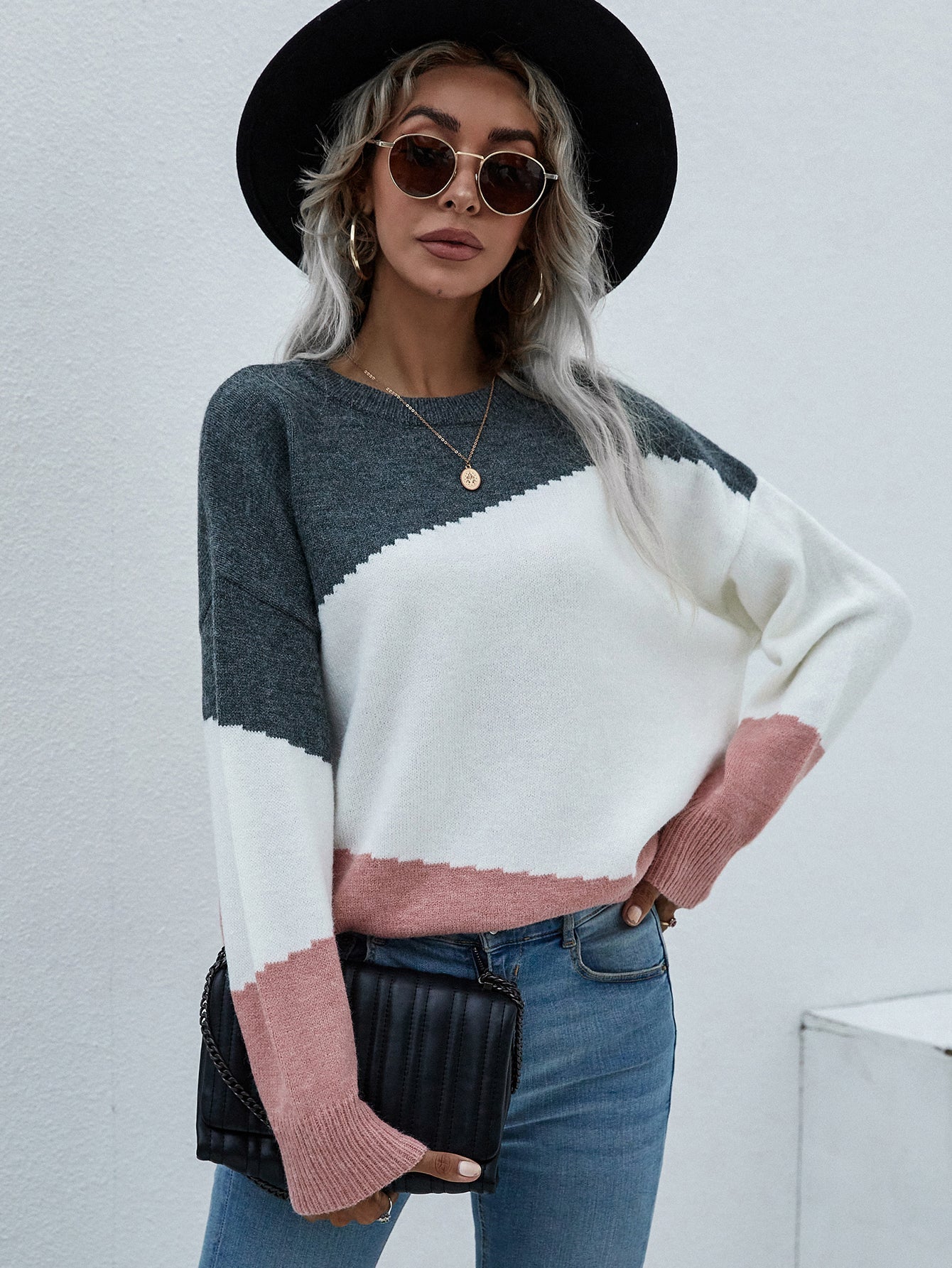 ELMA Knit Jumper - Pink Block
