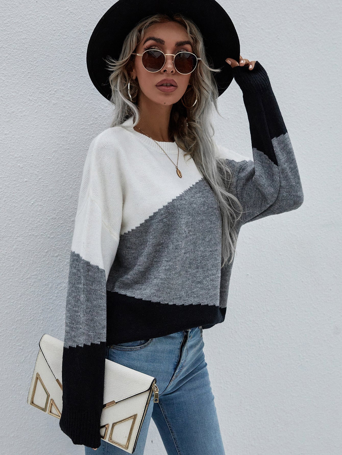 ELMA Knit Jumper - Grey Block