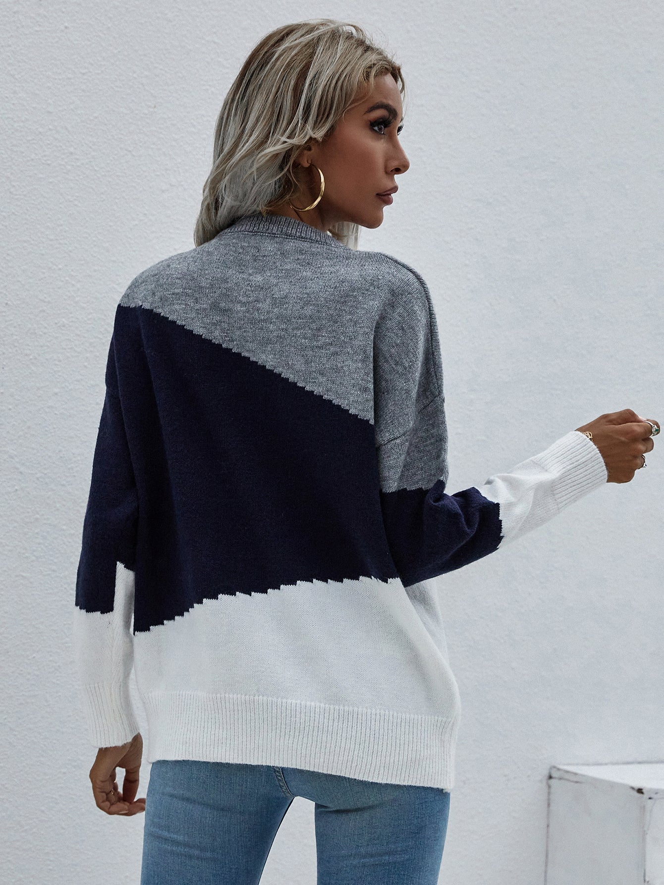 ELMA Knit Jumper - Navy Block