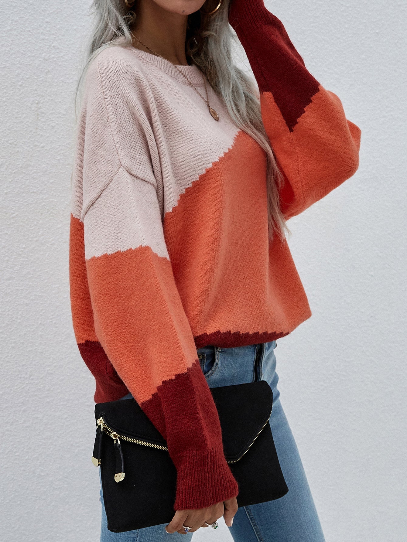 ELMA Knit Jumper - Orange Block