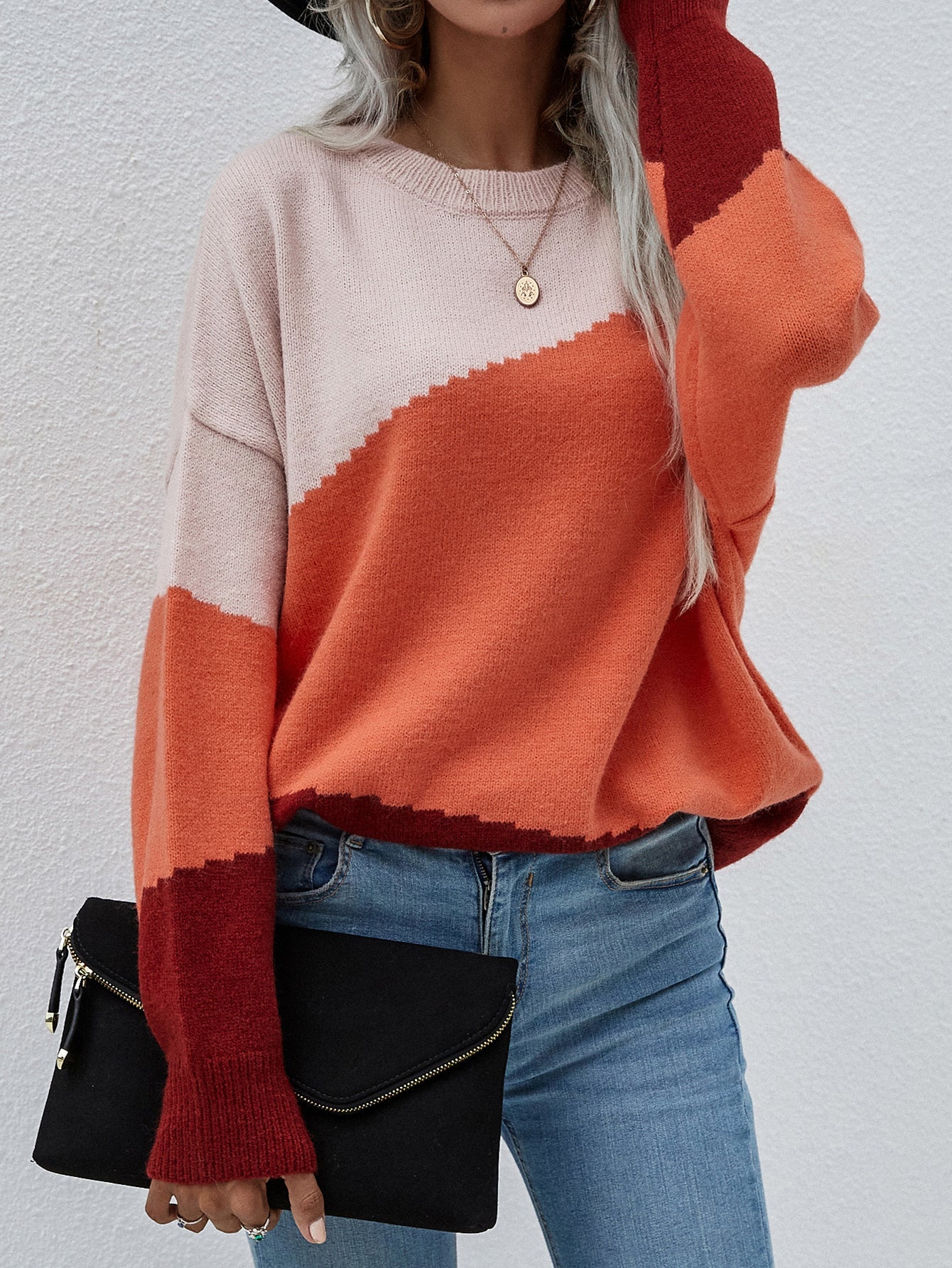 ELMA Knit Jumper - Orange Block