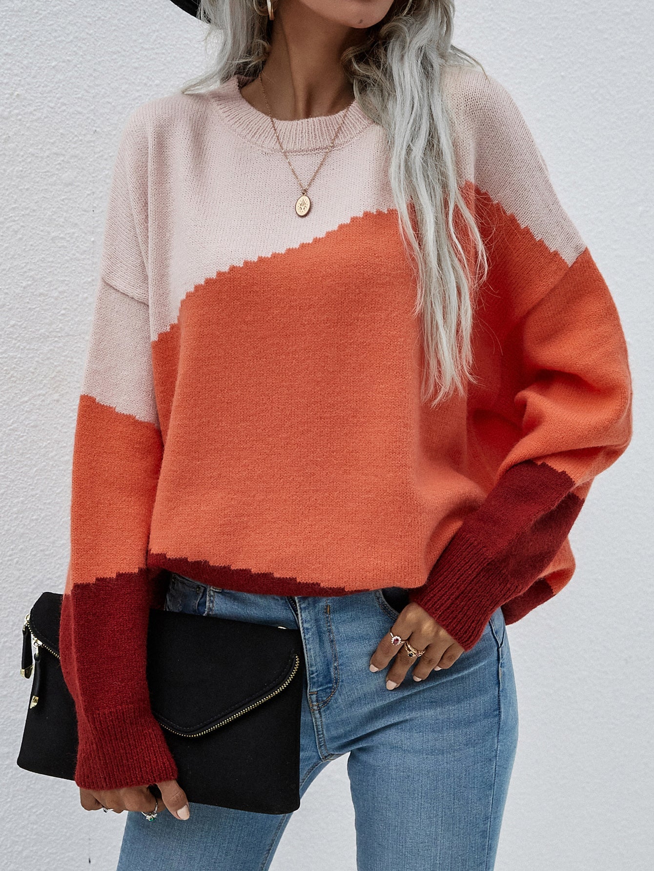 ELMA Knit Jumper - Orange Block