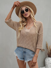 CAUGHT KNIT TOP - KHAKI