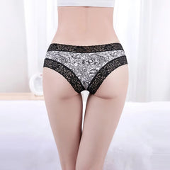 Lace Cotton Underwear Bow Briefs Bikini Panties 5 Pcs set