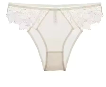 Lace Embroidered Lingerie Thin Cup Triangle Cup Bra Set Comfortable No Underwire