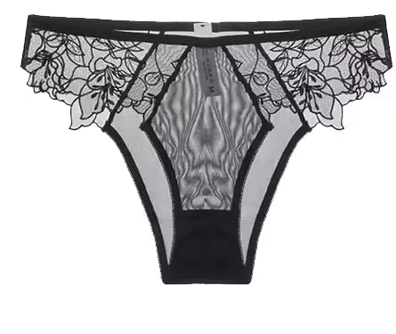 Lace Embroidered Lingerie Thin Cup Triangle Cup Bra Set Comfortable No Underwire