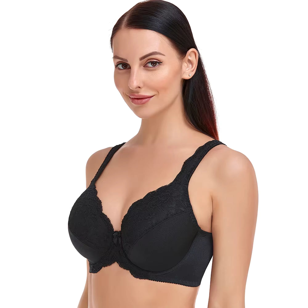 Lace Embroidery Minimizer Underwire Bralette Brassiere Bra