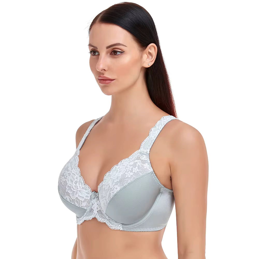 Lace Embroidery Minimizer Underwire Bralette Brassiere Bra